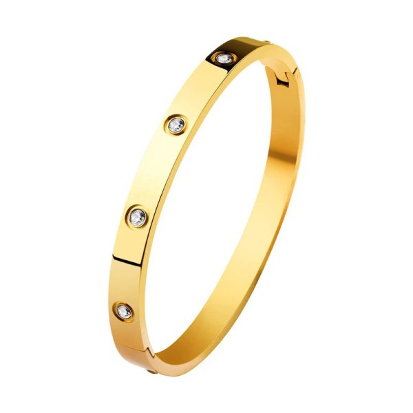 Bracelet jonc acier inoxydable or LOUANE