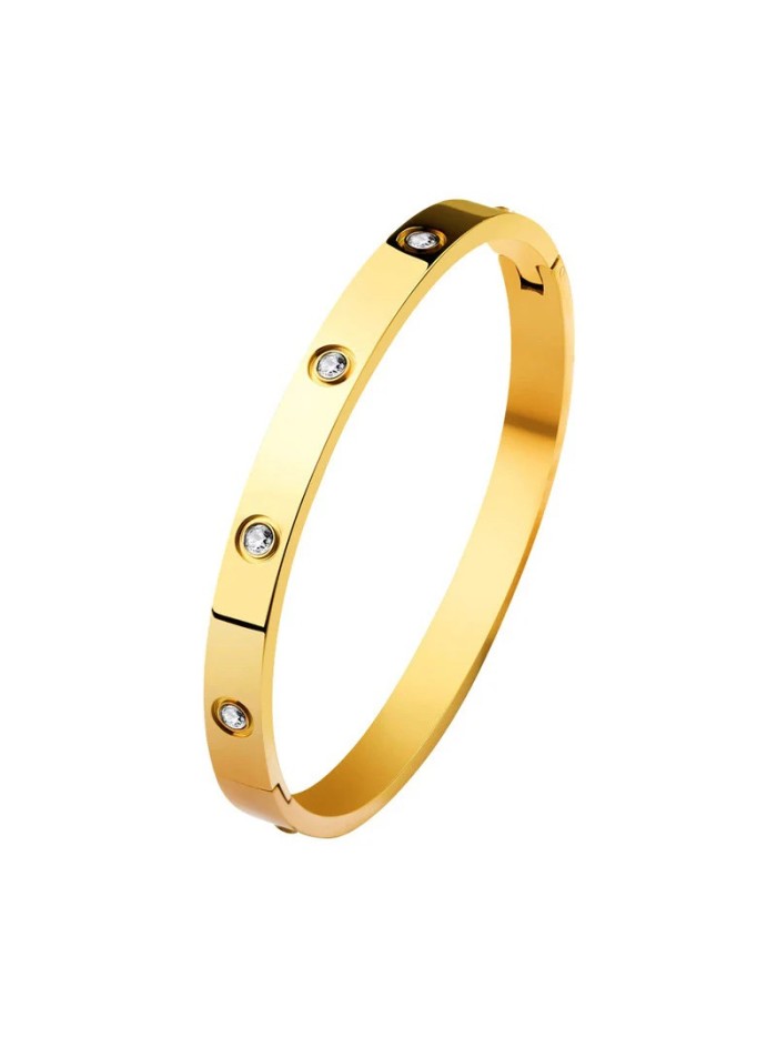 Bracelet jonc acier inoxydable or LOUANE