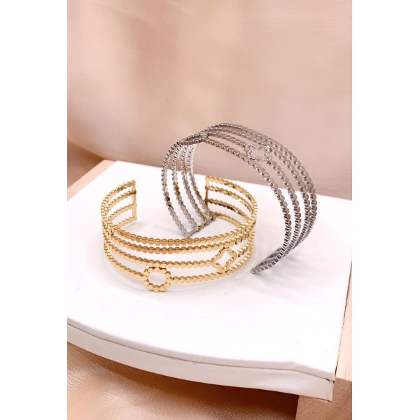 Bracelet jonc acier inoxydable argent LAURA