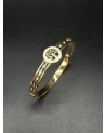 Bracelet jonc acier inoxydable or ARBRE DE VIE