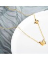Collier acier inoxydable or BUTTERFLY
