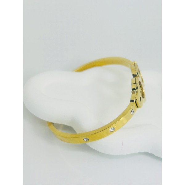 Bracelet jonc acier inoxydable or Menottes