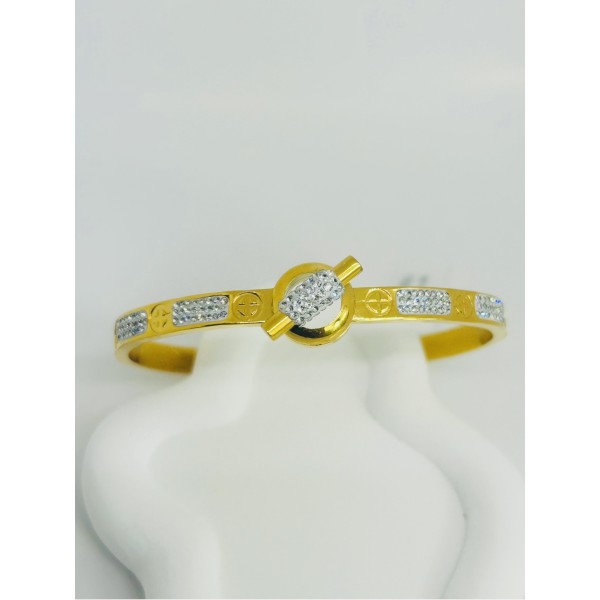 Bracelet jonc acier inoxydable or
