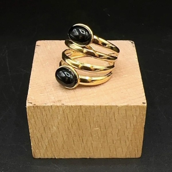 Bague en acier inoxydable  SOPHIE noire