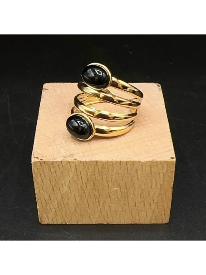 Bague en acier inoxydable  SOPHIE noire