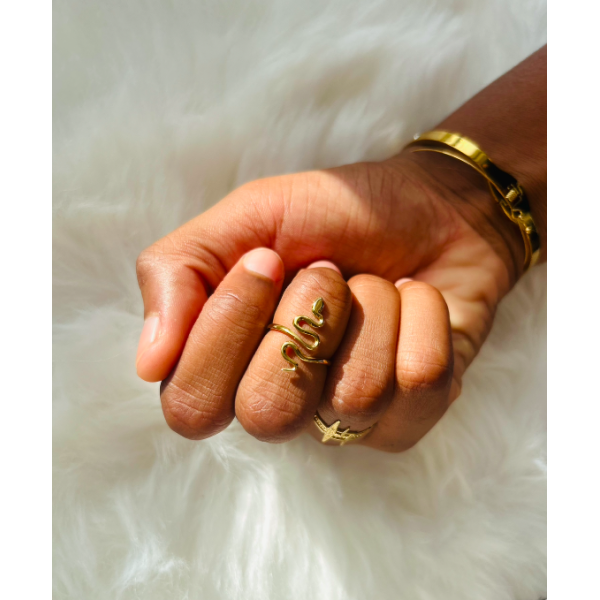 Bague en acier inoxydable SERPENTI