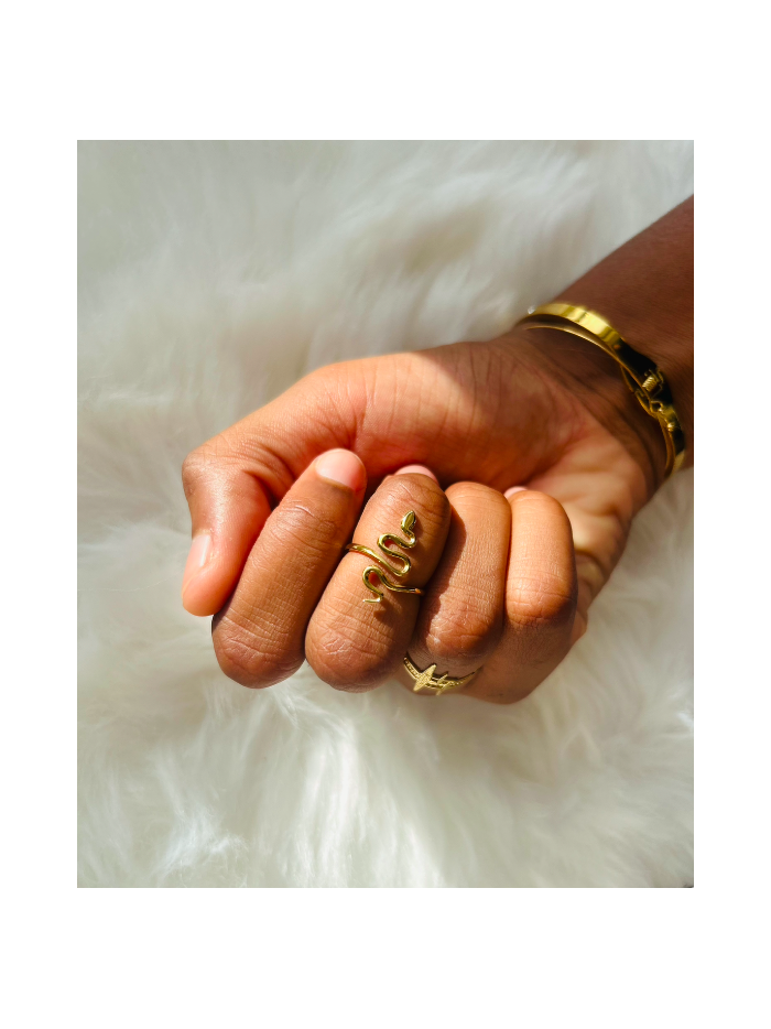 Bague en acier inoxydable SERPENTI