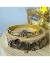 Bracelet jonc acier inoxydable or ARBRE DE VIE