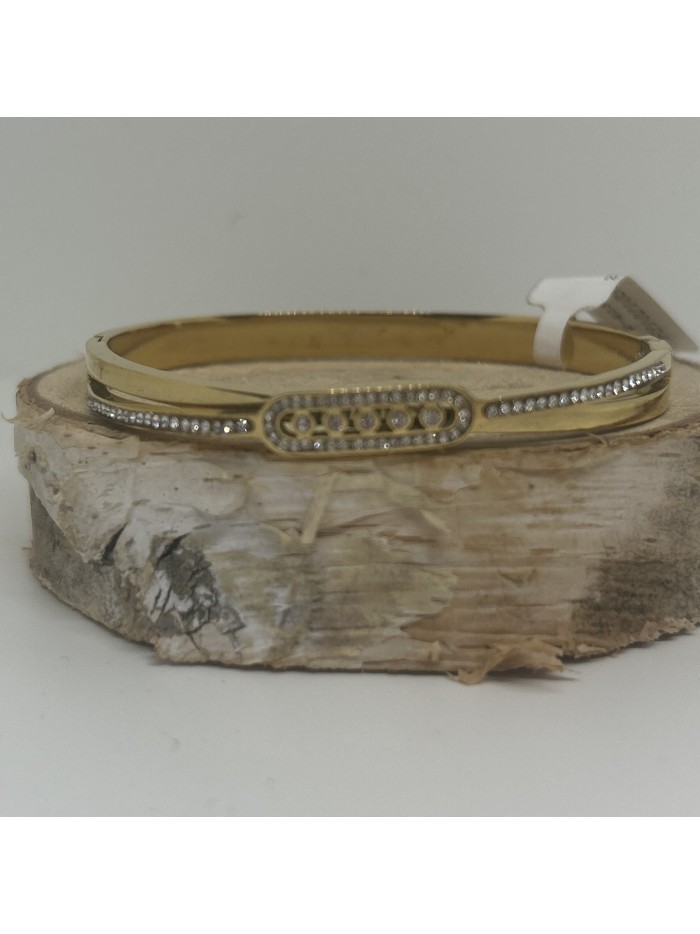 Bracelet jonc acier inoxydable or