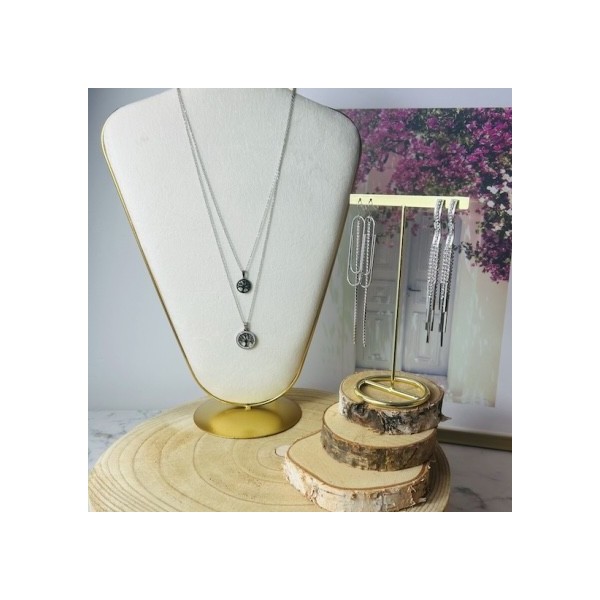 Collier arbre de vie acier inoxydable argent