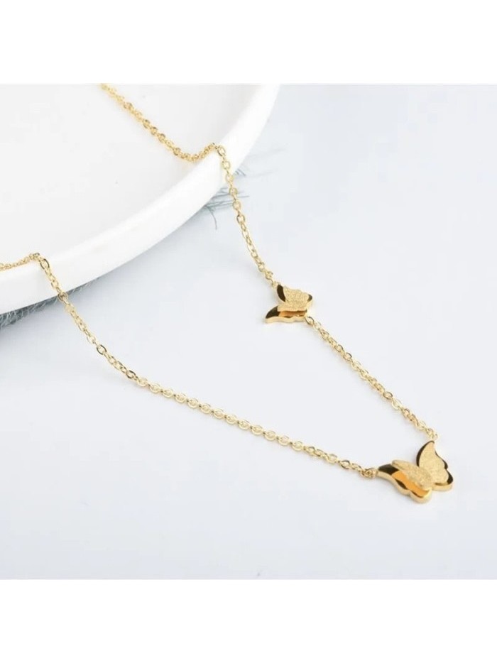 Collier acier inoxydable or BUTTERFLY