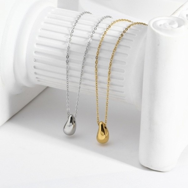 Collier acier inoxydable or GOUTTE