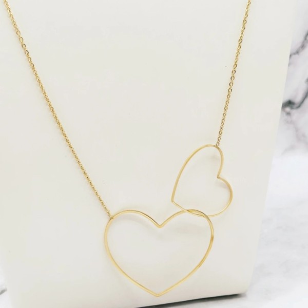 Collier acier inoxydable or 2LOVE