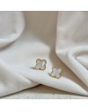 boucles  d'oreilles en acier inoxydable trèfles