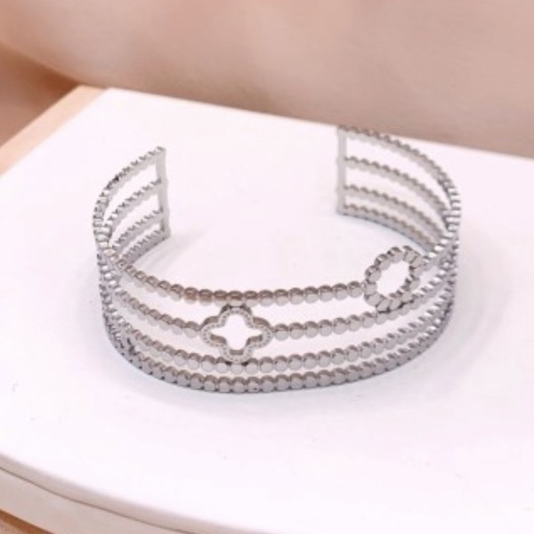 Bracelet jonc acier inoxydable argent LAURA