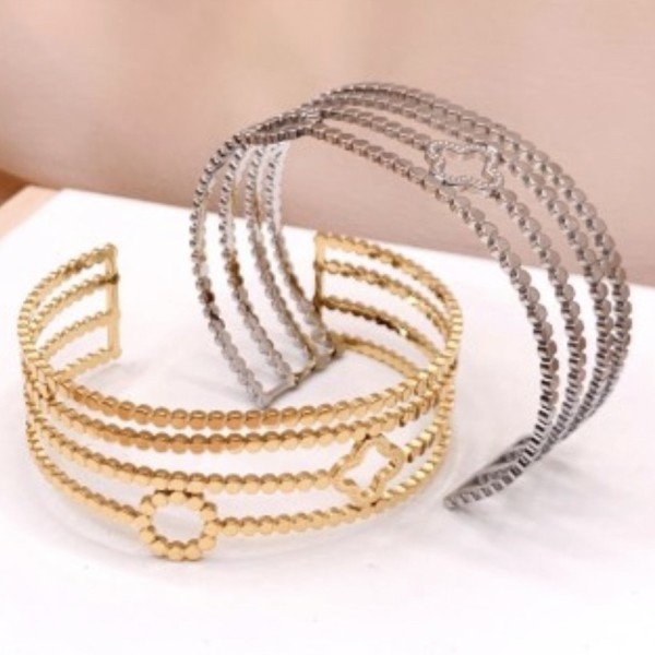 Bracelet jonc acier inoxydable argent LAURA