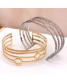 Bracelet jonc acier inoxydable argent LAURA