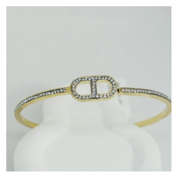 Bracelet jonc acier inoxydable or