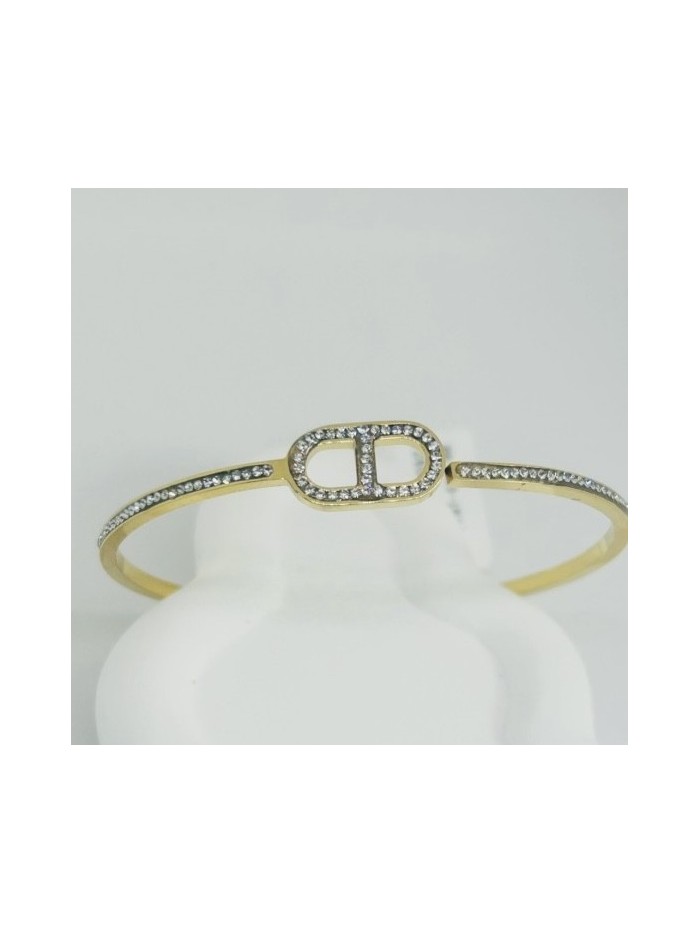 Bracelet jonc acier inoxydable or