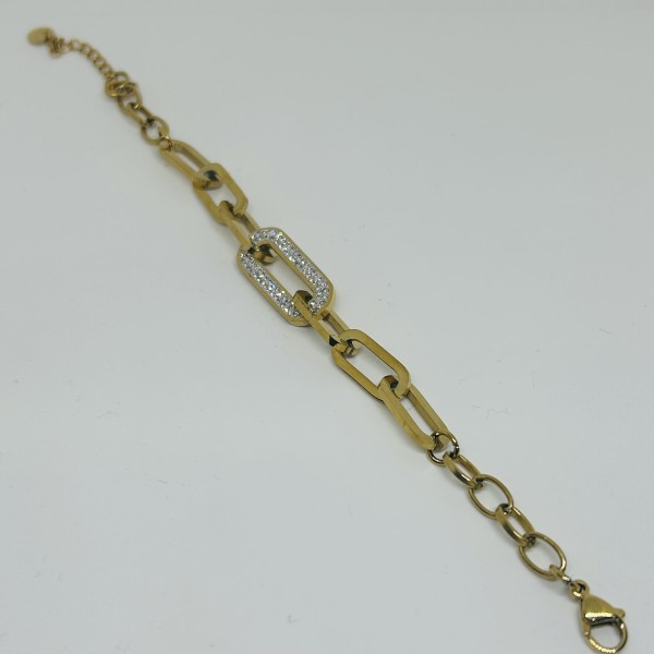 Bracelet acier inoxydable dorée inspiration STRASS