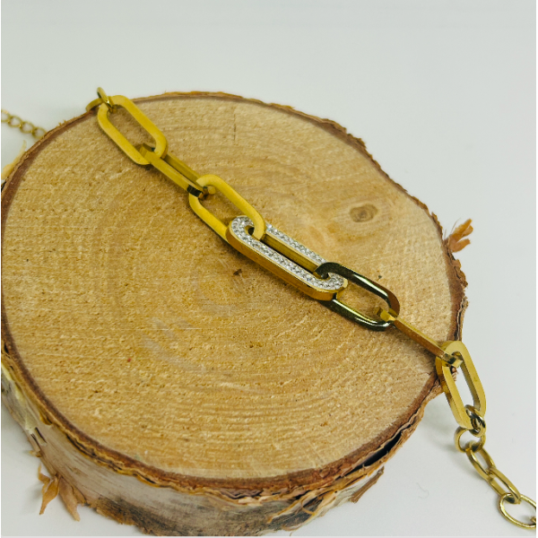 Bracelet acier inoxydable dorée inspiration STRASS