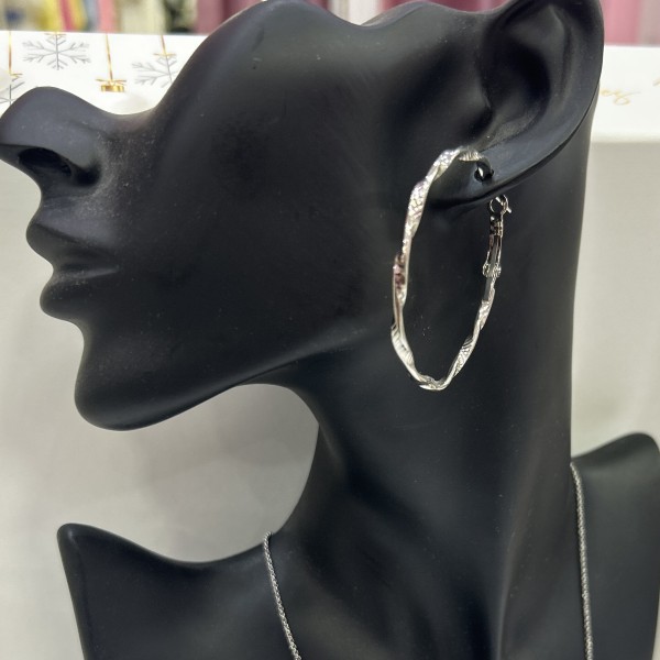 Boucles d'oreilles LEINA acier inoxydable argent