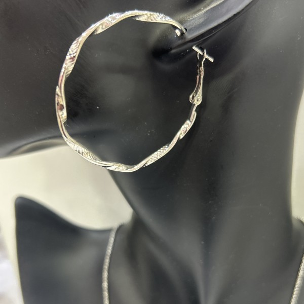 Boucles d'oreilles LEINA acier inoxydable argent