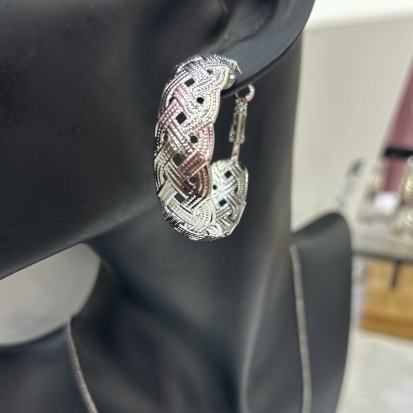 Boucles d'oreilles créoles LINSEY  acier inoxydable argent