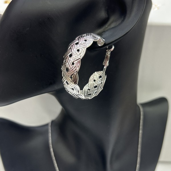 Boucles d'oreilles créoles LINSEY  acier inoxydable argent