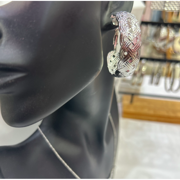 Boucles d'oreilles créoles LINSEY  acier inoxydable argent
