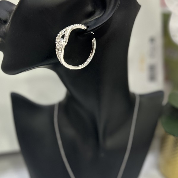 Boucles d'oreilles créoles LINDA  acier inoxydable argent
