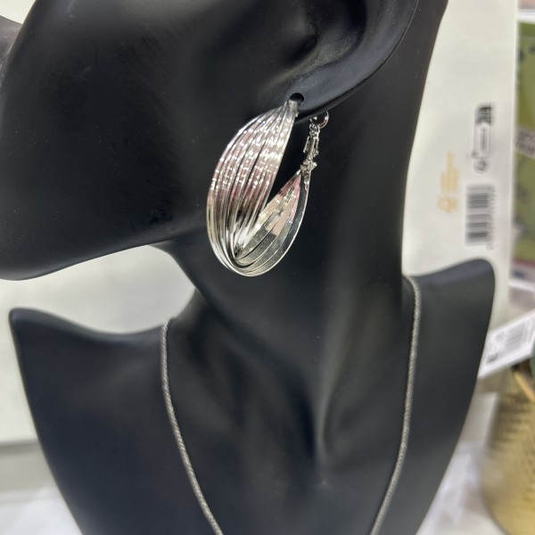 Boucles d'oreilles créoles ELISA  acier inoxydable argent
