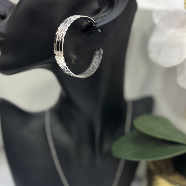 Boucles d'oreilles créoles LINA acier inoxydable argent