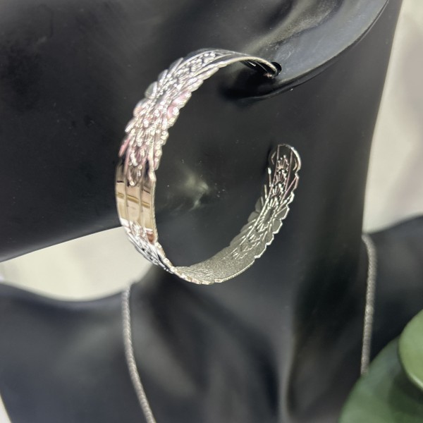 Boucles d'oreilles créoles LINA acier inoxydable argent