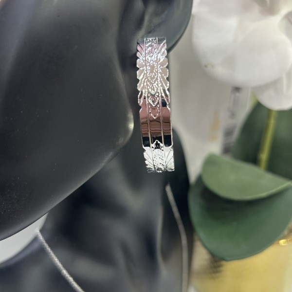 Boucles d'oreilles créoles LINA acier inoxydable argent
