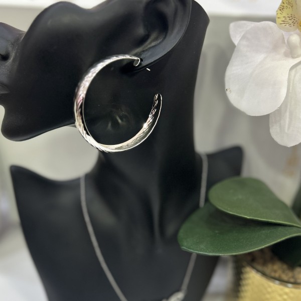 Boucles d'oreilles créoles ELSA acier inoxydable argent