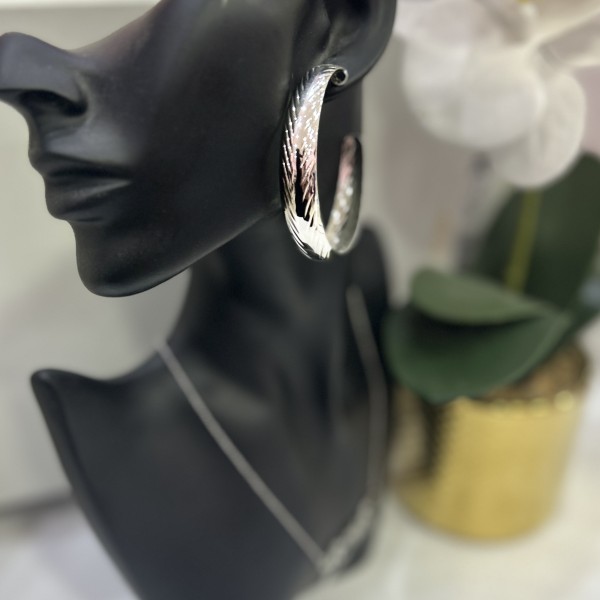 Boucles d'oreilles créoles ELSA acier inoxydable argent