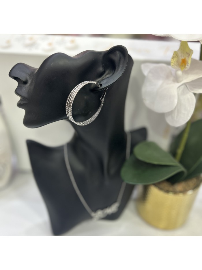 Boucles d'oreilles créoles SAMIA acier inoxydable argent