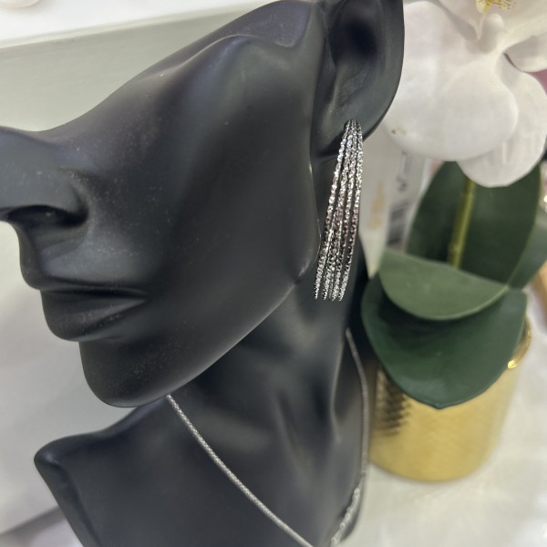 Boucles d'oreilles créoles SAMIA acier inoxydable argent