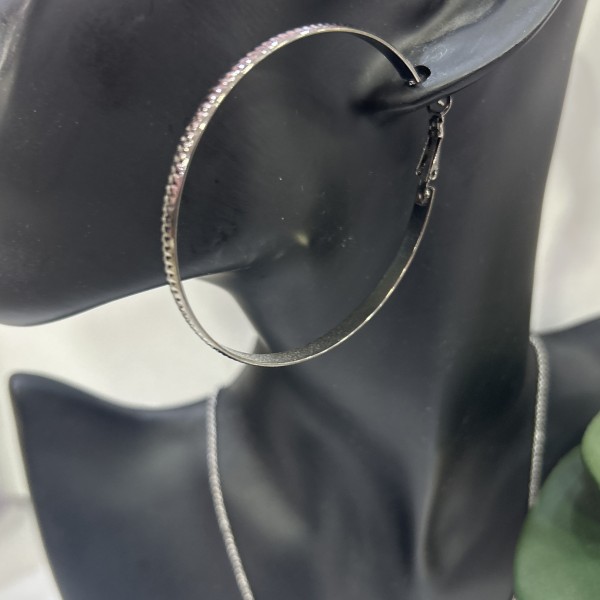 Boucles d'oreilles créoles SAMIRA acier inoxydable argent