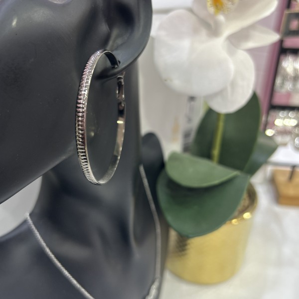 Boucles d'oreilles créoles SAMIRA acier inoxydable argent