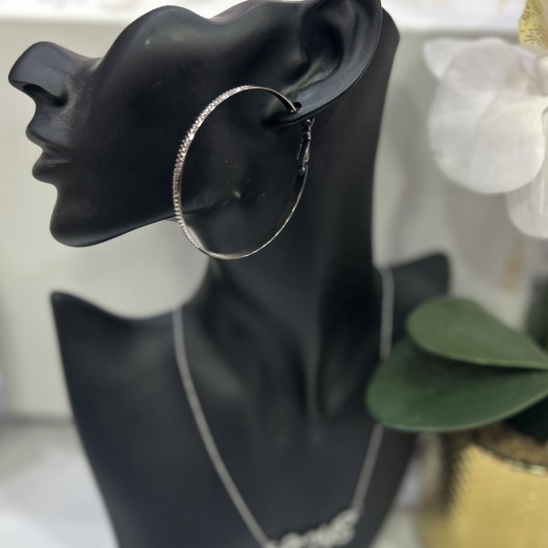 Boucles d'oreilles créoles SAMIRA acier inoxydable argent