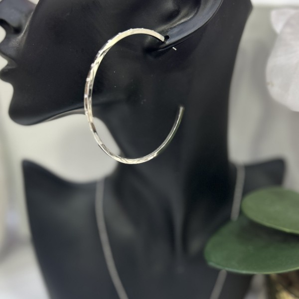Boucles d'oreilles créoles AINA acier inoxydable argent