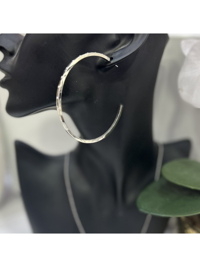 Boucles d'oreilles créoles AINA acier inoxydable argent