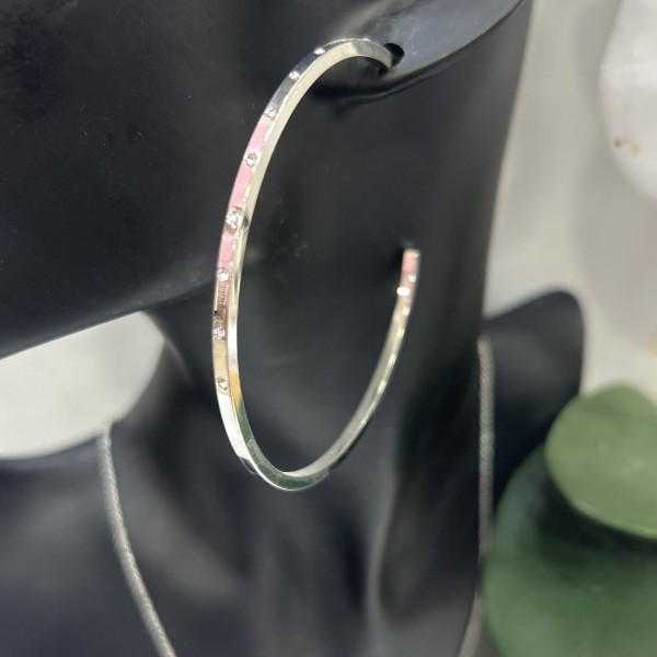 Boucles d'oreilles créoles AINA acier inoxydable argent