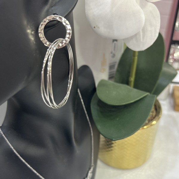 Boucles d'oreilles créoles ALMA acier inoxydable argent