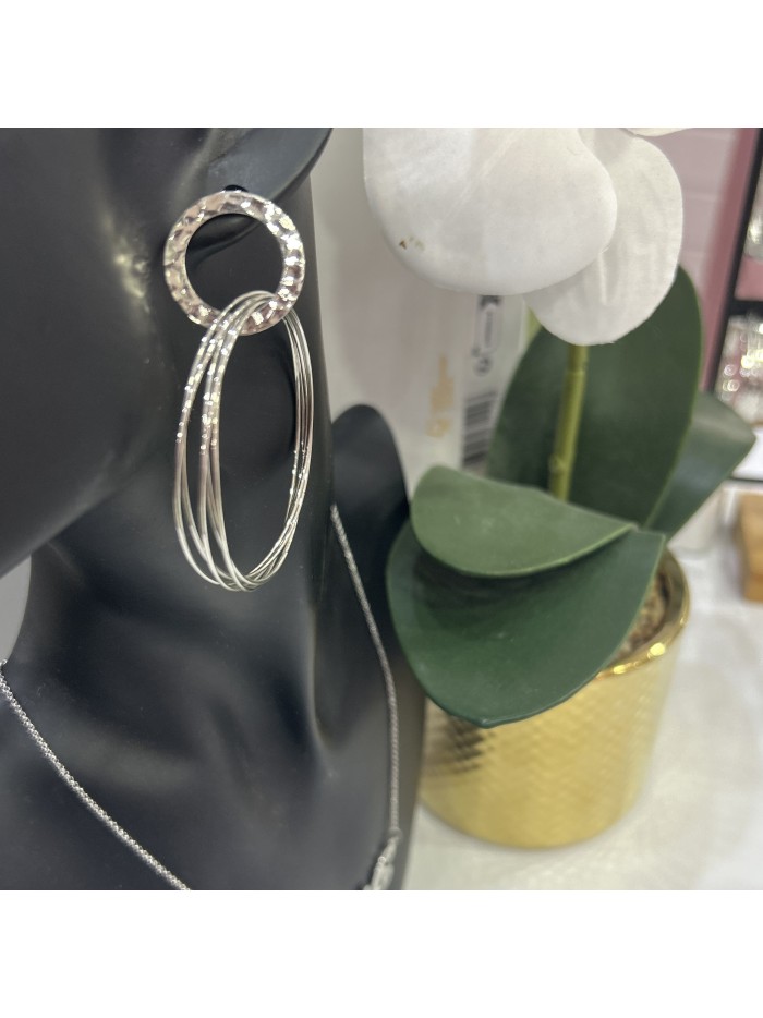 Boucles d'oreilles créoles ALMA acier inoxydable argent
