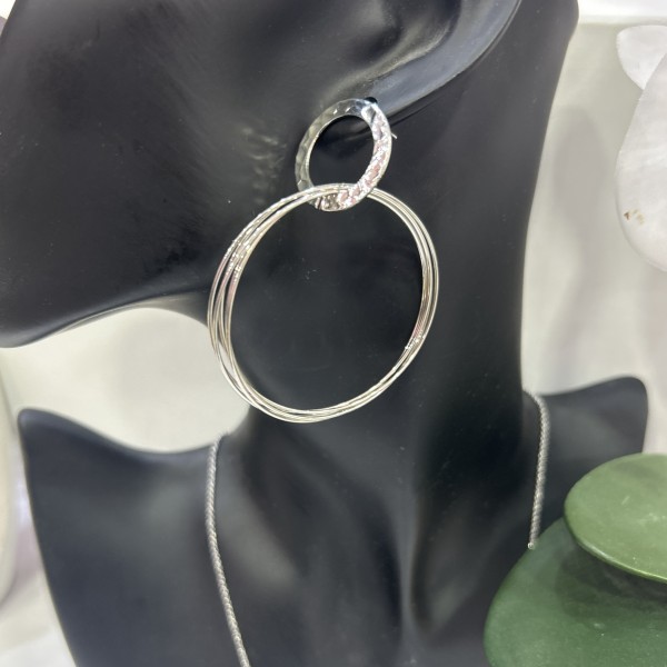 Boucles d'oreilles créoles ALMA acier inoxydable argent
