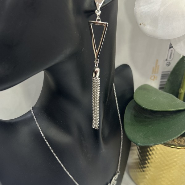 Boucles d'oreilles pendantes AURELIE acier inoxydable argent