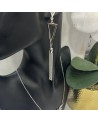 Boucles d'oreilles pendantes AURELIE acier inoxydable argent